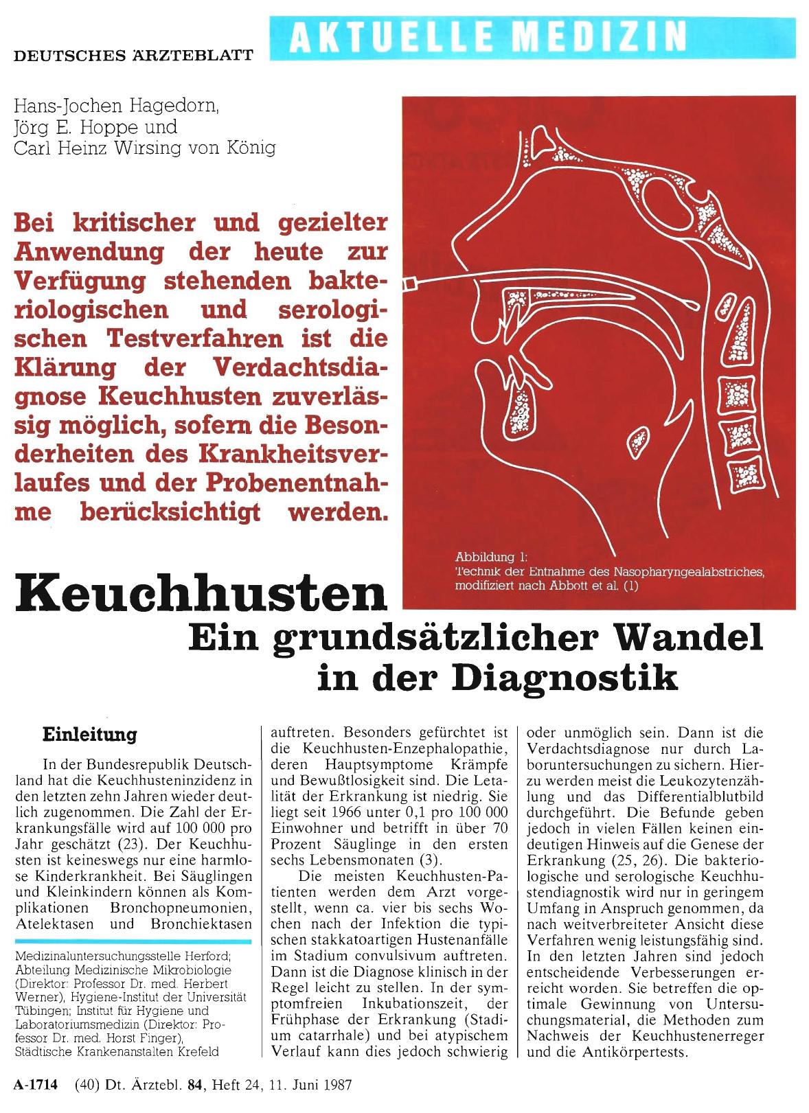 Vorschauseite 1: Keuchhusten: Ein grundsätzlicher Wandel in der Diagnostik