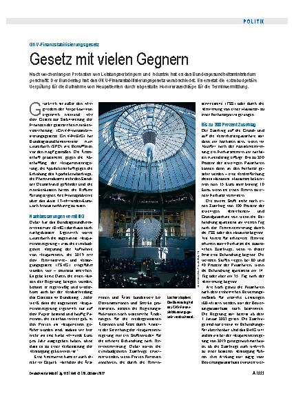 Vorschauseite 1: GKV-Finanzstabilisierungsgesetz: Gesetz mit vielen Gegnern