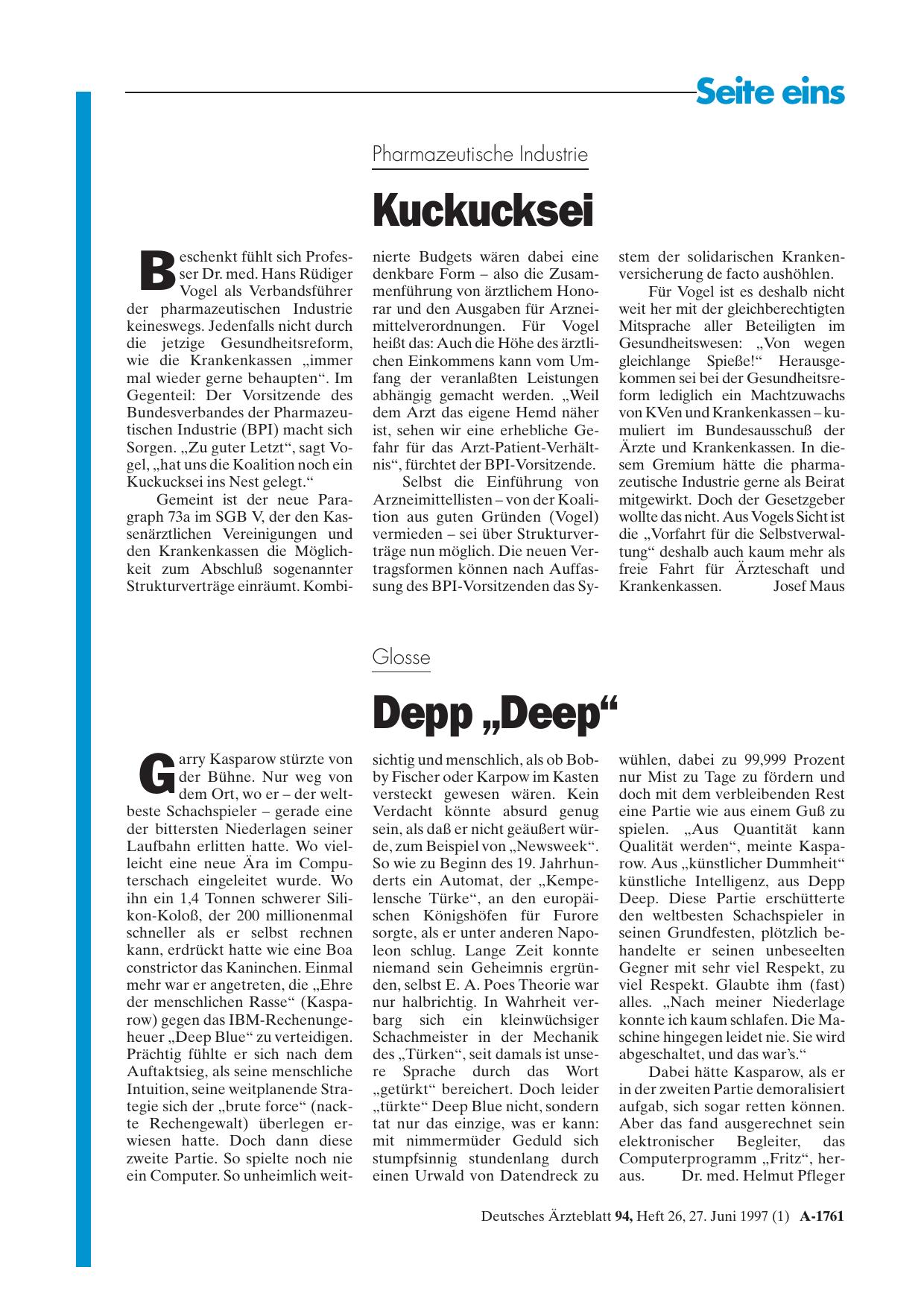 Vorschauseite 1: Pharmazeutische Industrie: Kuckucksei
