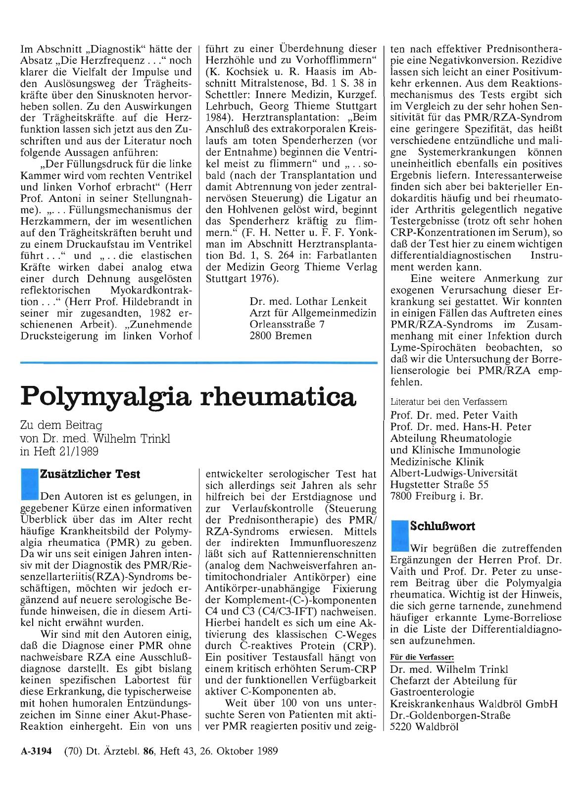 Vorschauseite 1: Polymyalgia rheumatica: Zusätzlicher Test