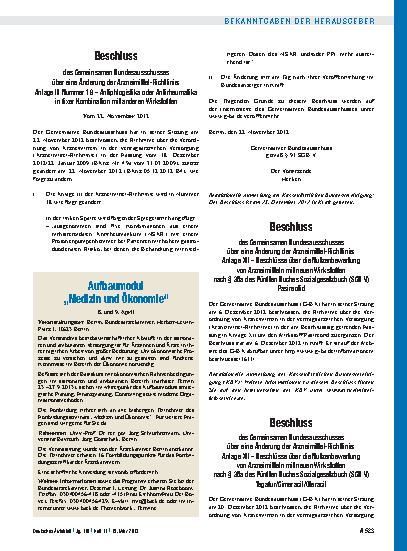 Vorschauseite 1: Beschluss des Gemeinsamen Bundesausschusses über eine Änderung der Arzneimittel-Richtlinie: Anlage XII – Beschlüsse über die Nutzenbewertung von Arzneimitteln mit neuen Wirkstoffe…