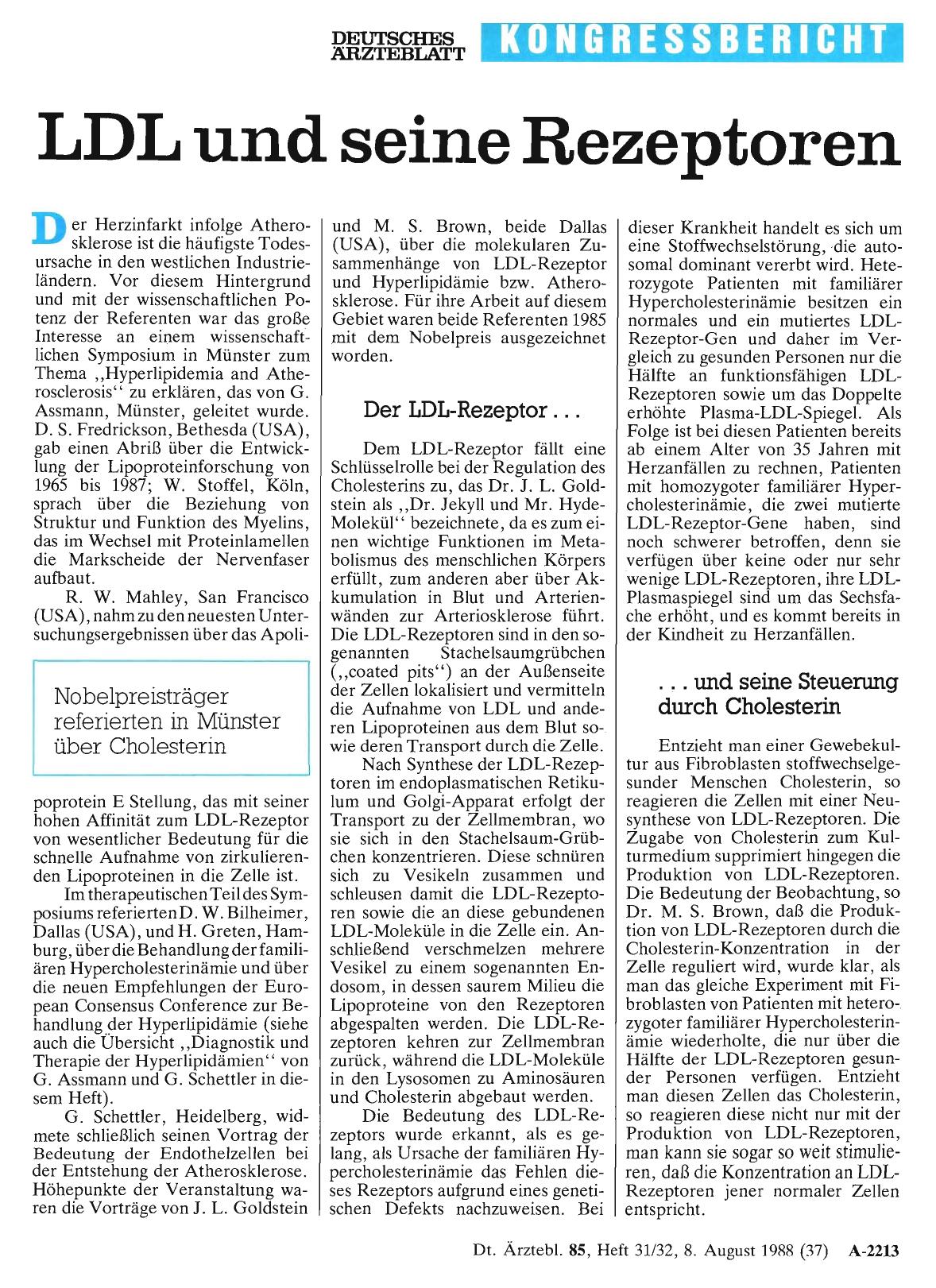 Vorschauseite 1: LDL und seine Rezeptoren