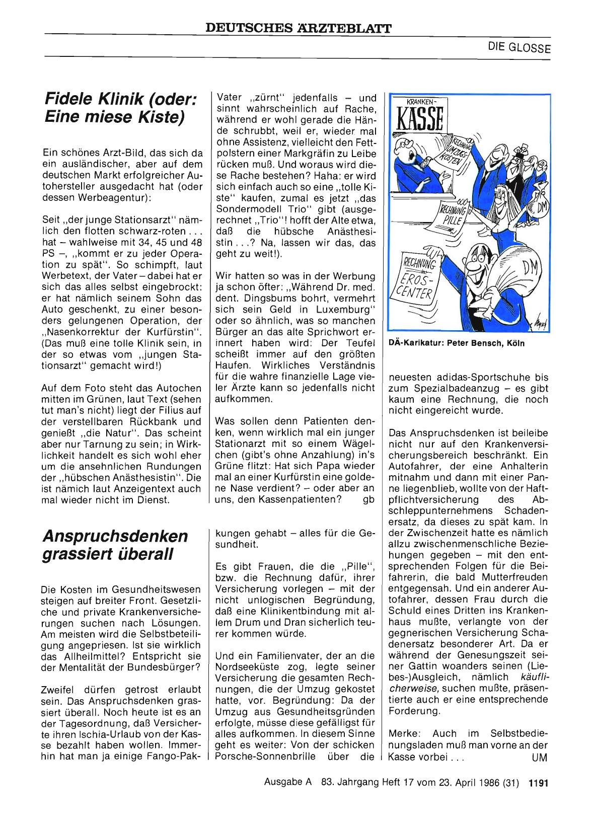 Vorschauseite 1: Fidele Klinik (oder: Eine miese Kiste)