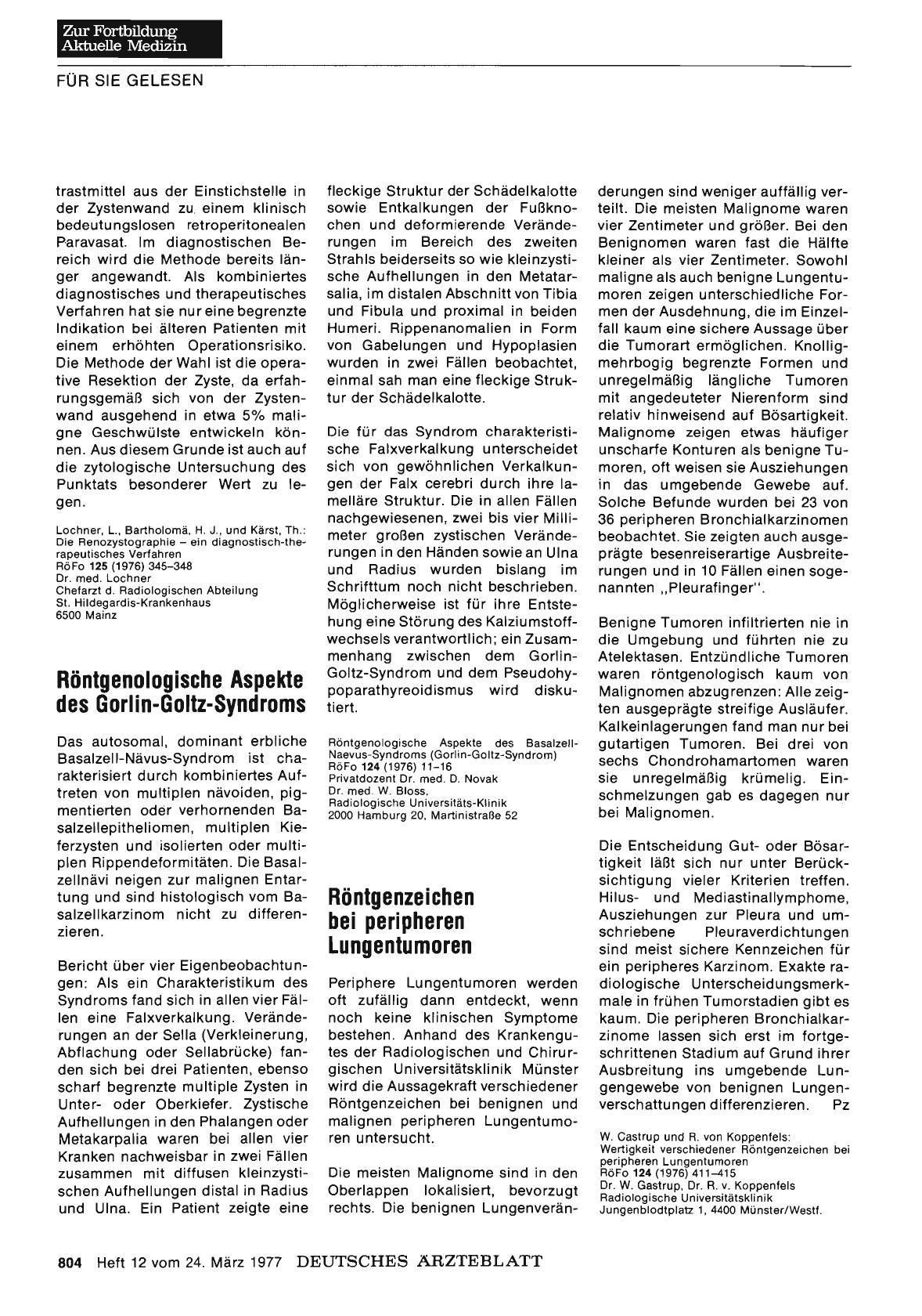 Vorschauseite 1: Röntgenologische Aspekte des Gorlin-Goltz-Syndroms