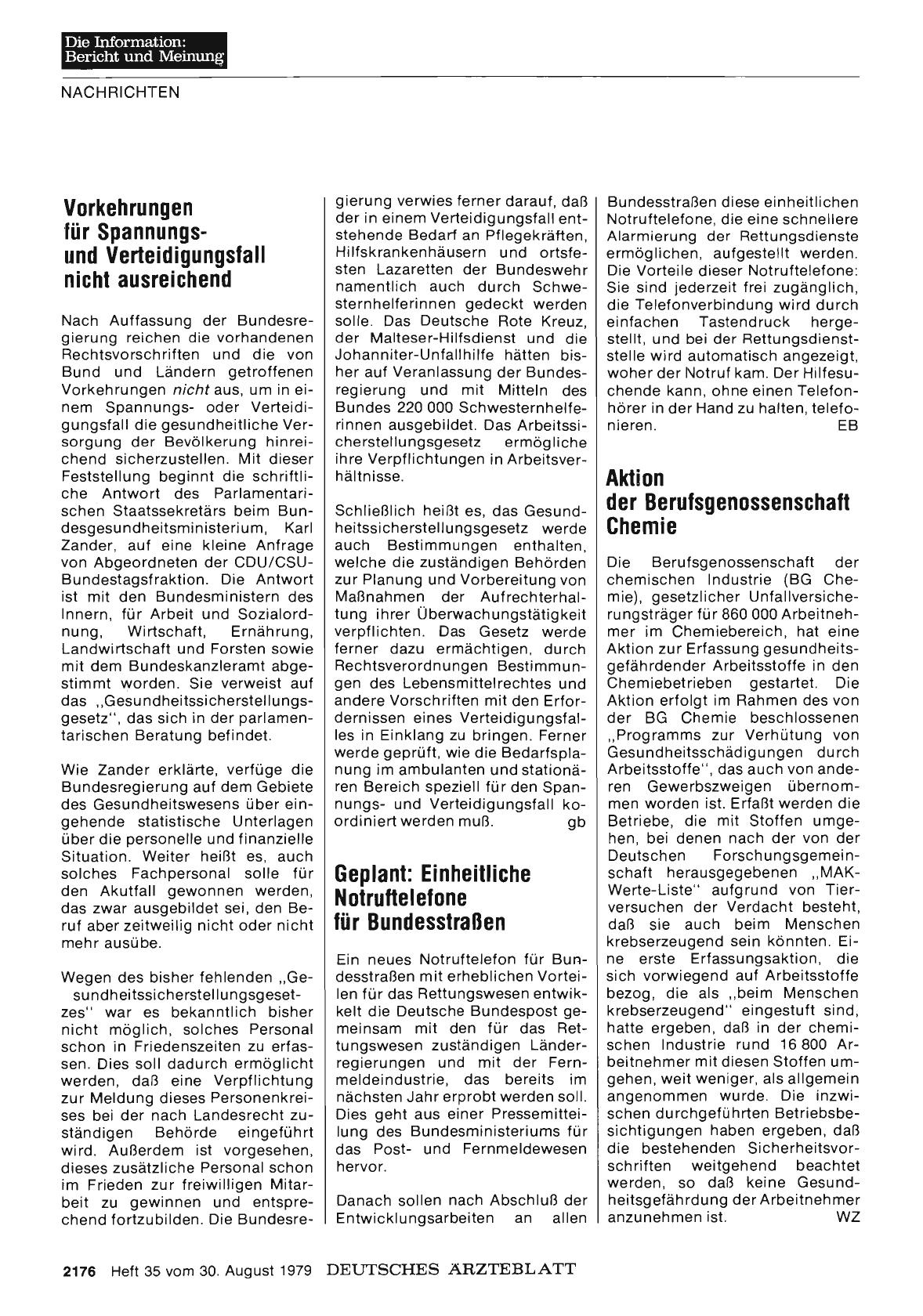 Vorschauseite 1: Aktion der Berufsgenossenschaft Chemie