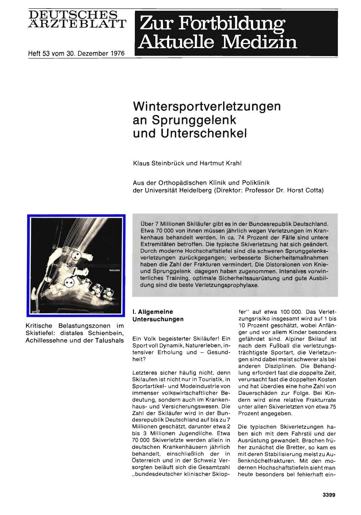 Vorschauseite 1: Wintersportverletzungen an Sprunggelenk und Unterschenkel