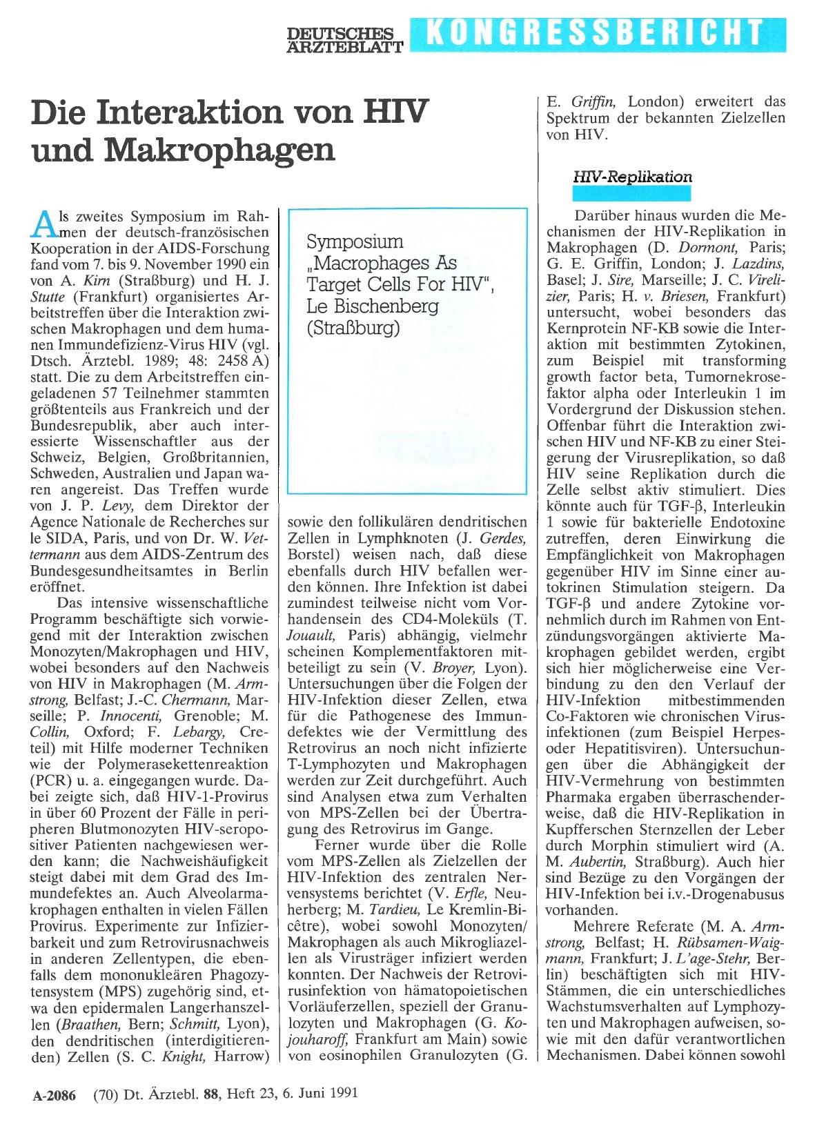 Vorschauseite 1: Die Interaktion von HIV und Makrophagen