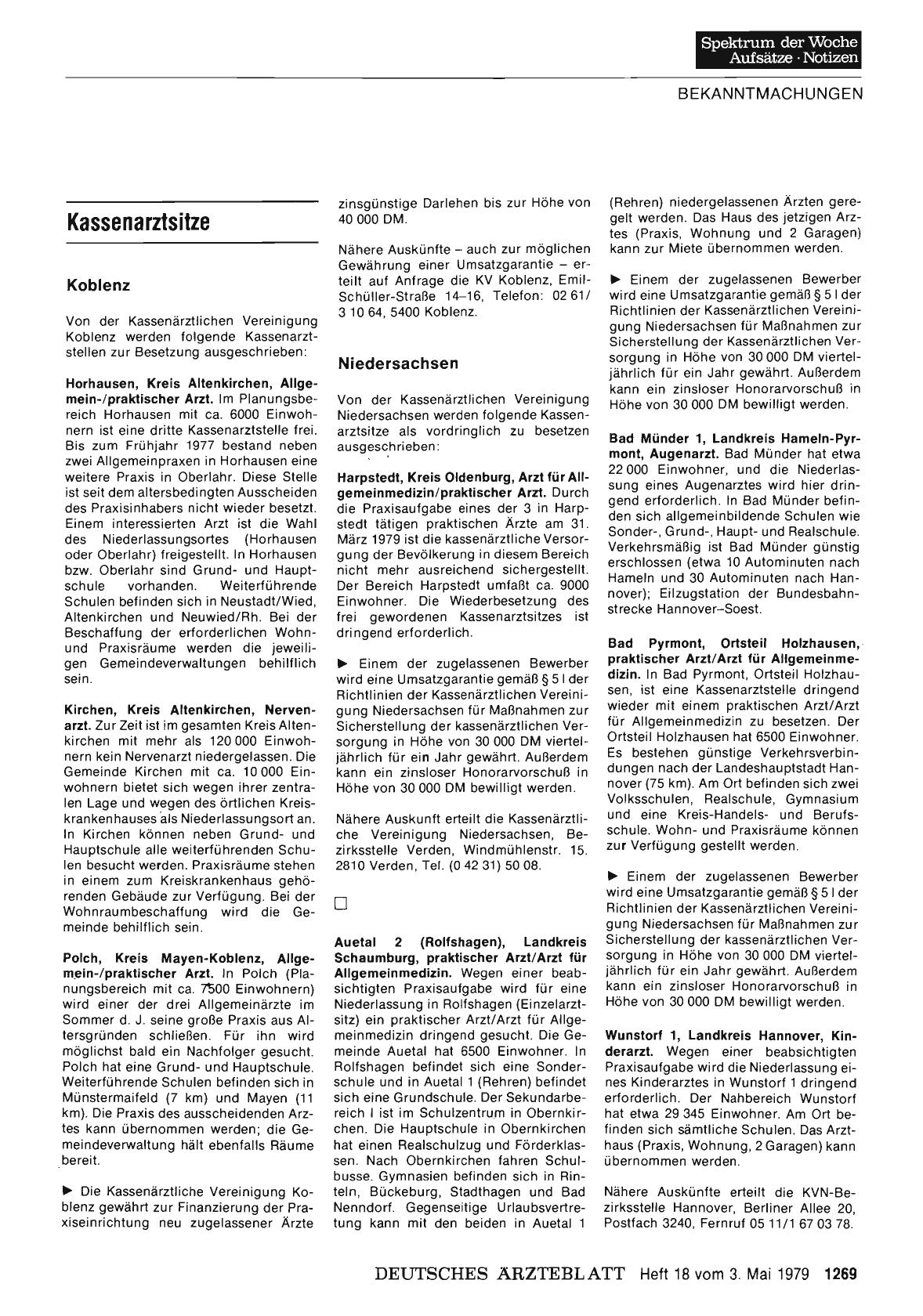 Vorschauseite 1: Kassenarztsitze