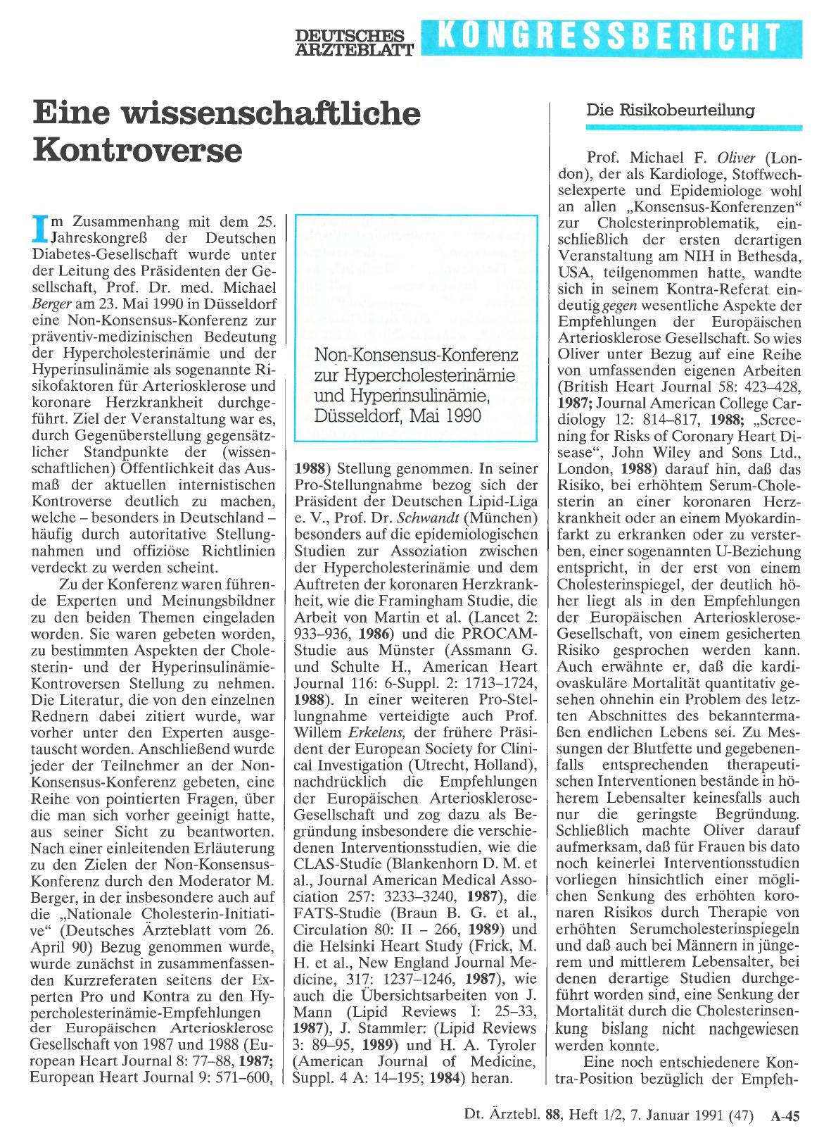 Vorschauseite 1: Eine wissenschaftliche Kontroverse