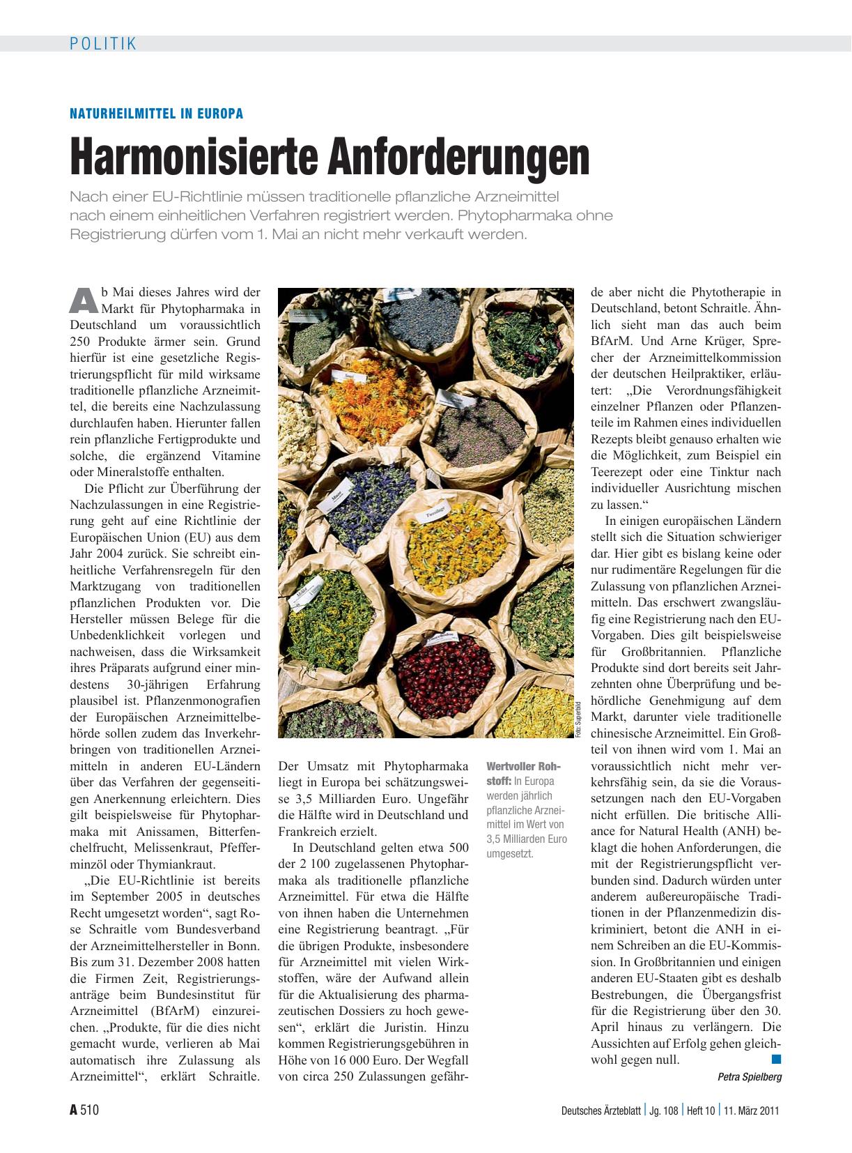 Vorschauseite 1: Naturheilmittel in Europa: Harmonisierte Anforderungen