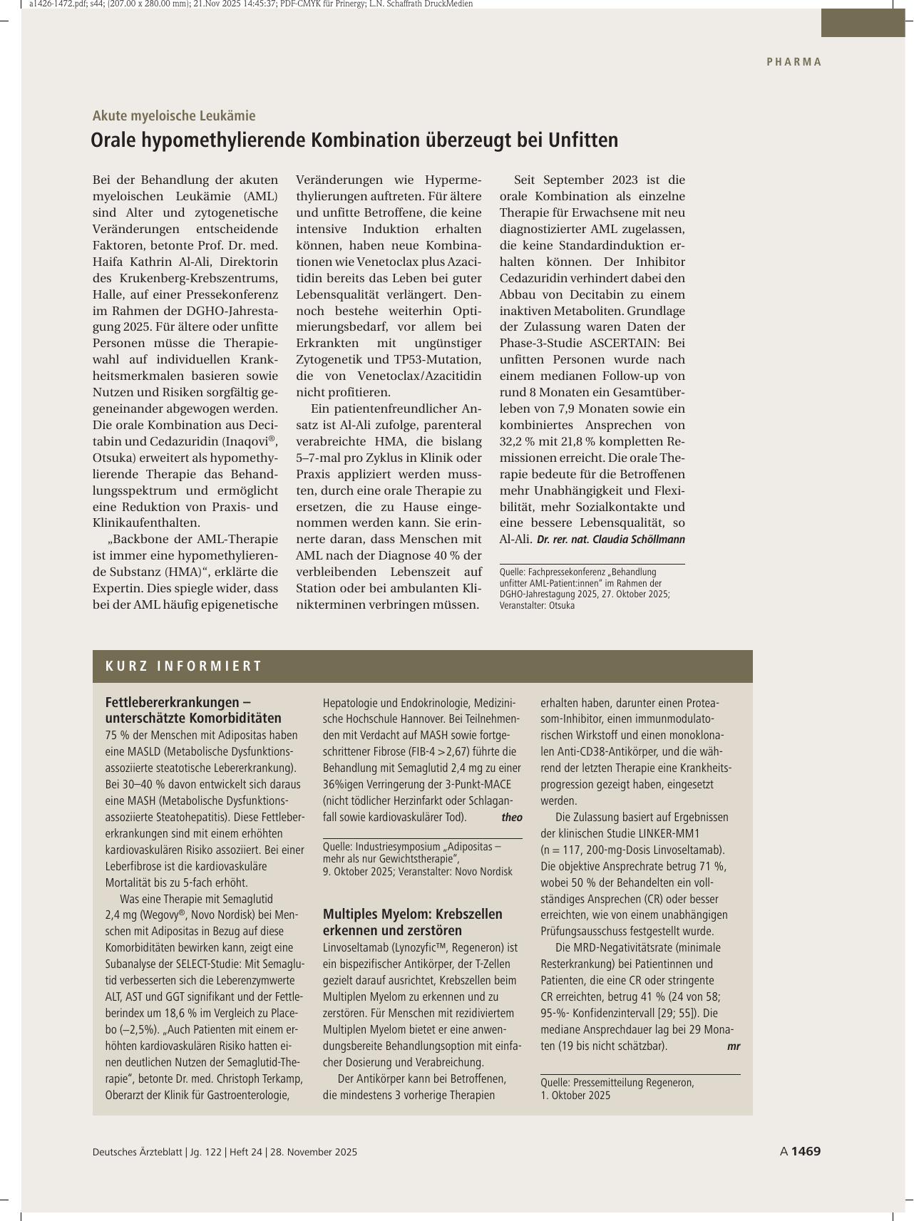 Vorschauseite 1: Kurz informiert