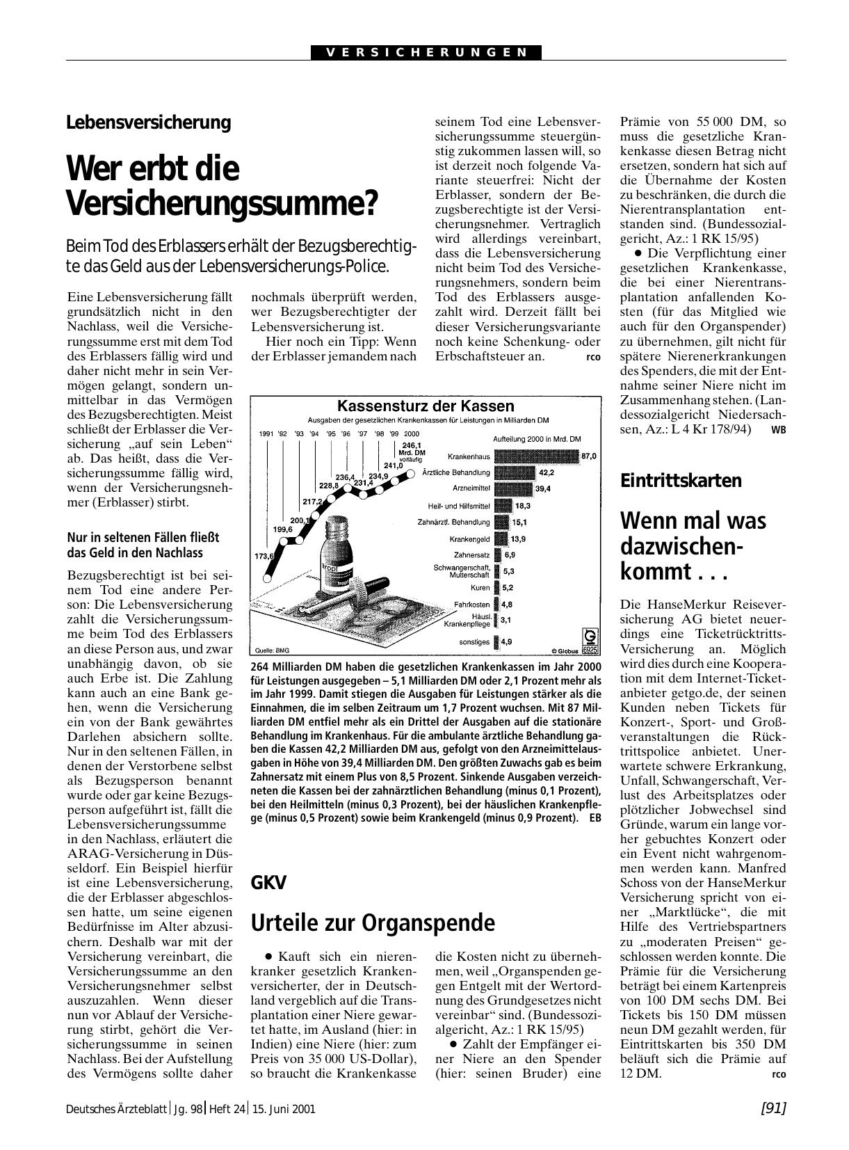 Vorschauseite 1: Kassensturz der Kassen