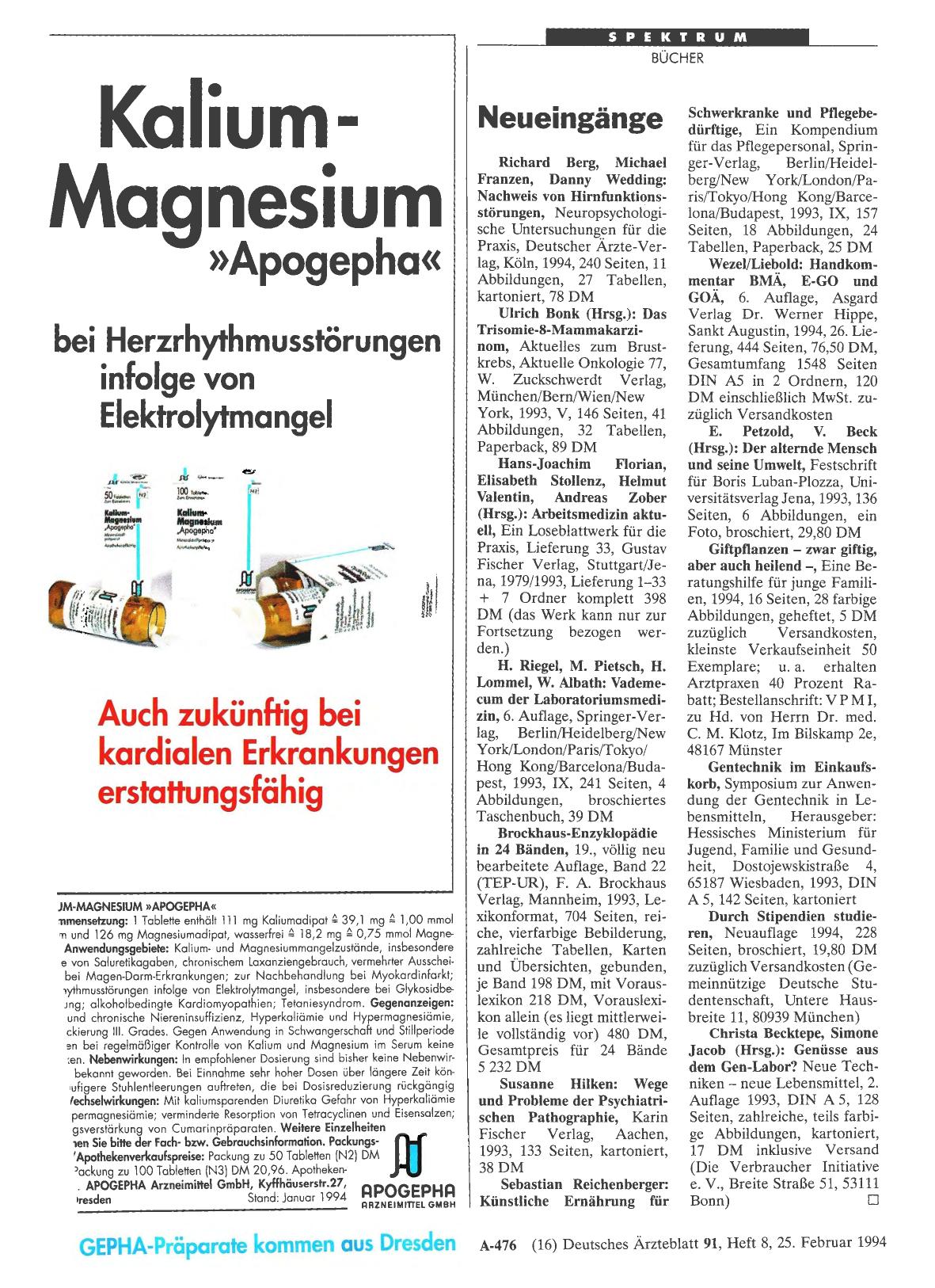Vorschauseite 1: Neueingänge