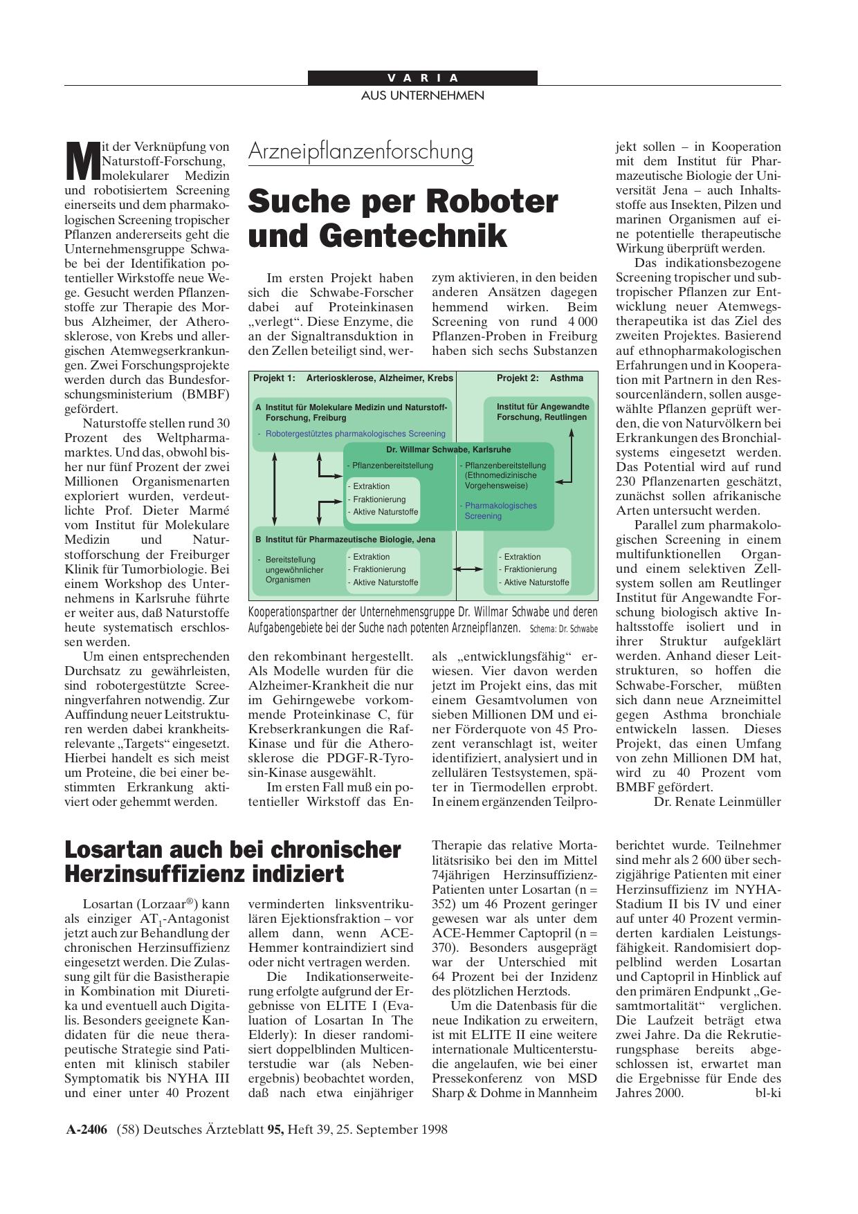 Vorschauseite 1: Losartan auch bei chronischer Herzinsuffizienz indiziert