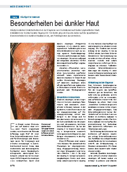 Vorschauseite 1: Häufige Dermatosen: Besonderheiten bei dunkler Haut