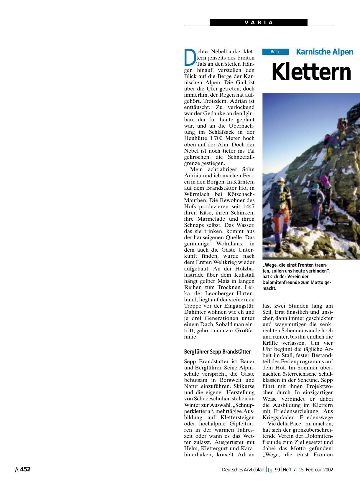 Vorschauseite 1: Karnische Alpen: Klettern für den Frieden