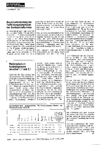 Vorschauseite 1: Begleituntersuchung bei Fortbildungskongressen der Bundesärztekammer