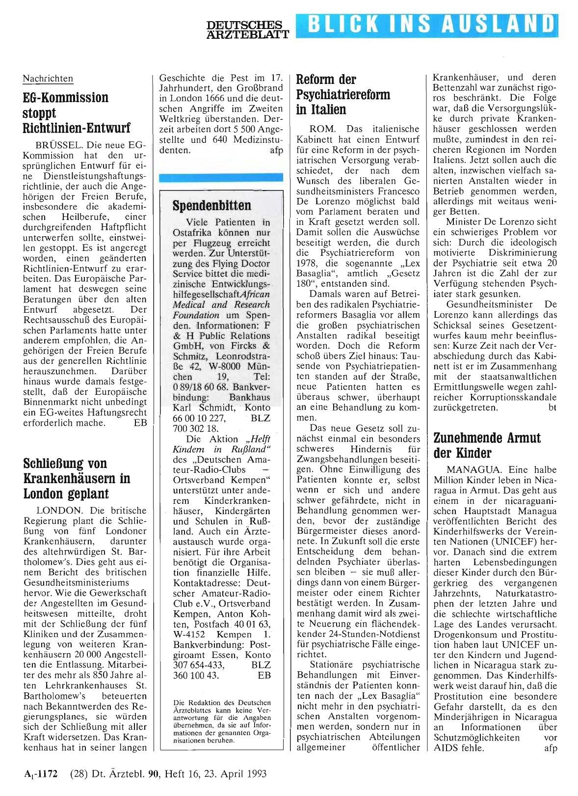 Vorschauseite 1: EG-Kommission stoppt Richtlinien-Entwurf