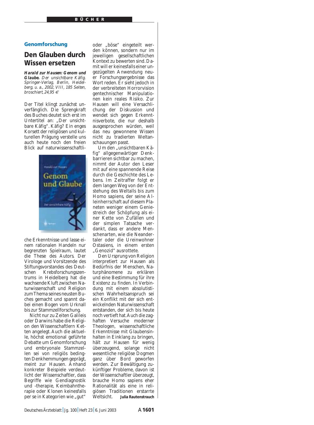 Vorschauseite 1: Genom und Glaube