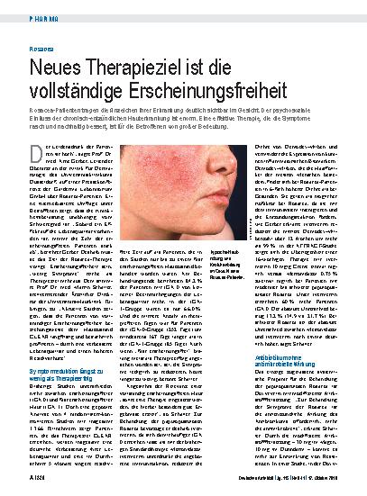 Vorschauseite 1: Rosacea: Neues Therapieziel ist die vollständige Erscheinungsfreiheit