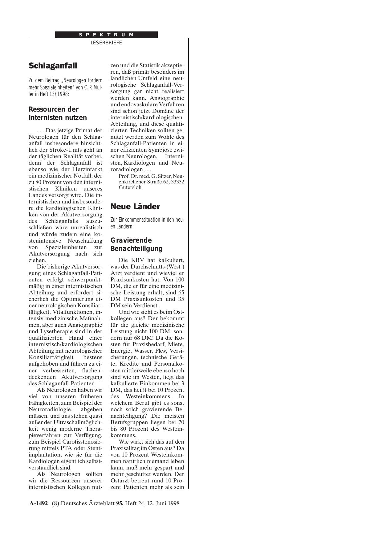 Vorschauseite 1: Schlaganfall: Ressourcen der Internisten nutzen
