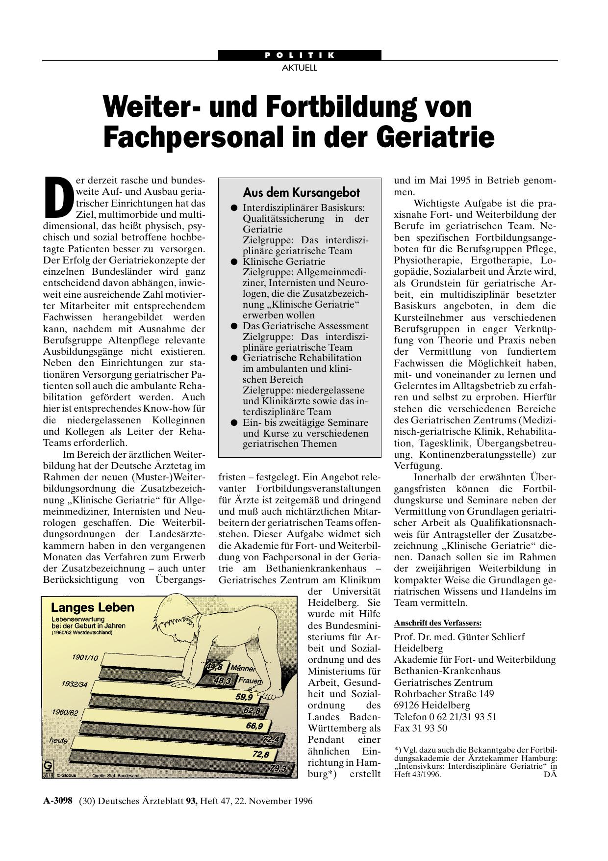 Vorschauseite 1: Weiterund Fortbildung von Fachpersonal in der Geriatrie