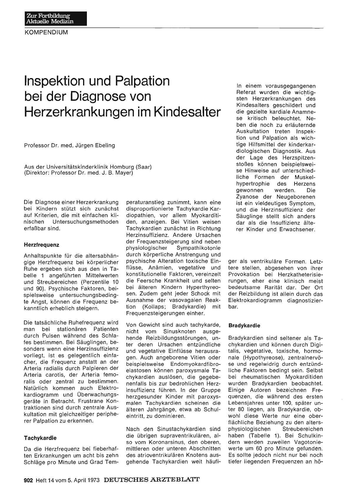 Vorschauseite 1: Inspektion und Palpation bei der Diagnose von Herzerkrankungen im Kindesalter