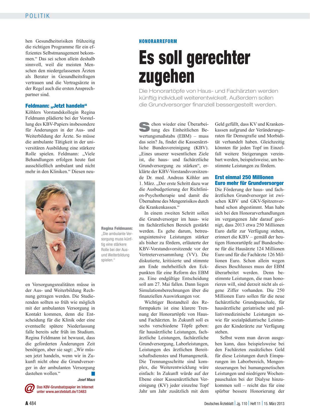 Vorschauseite 1: Honorarreform: Es soll gerechter zugehen
