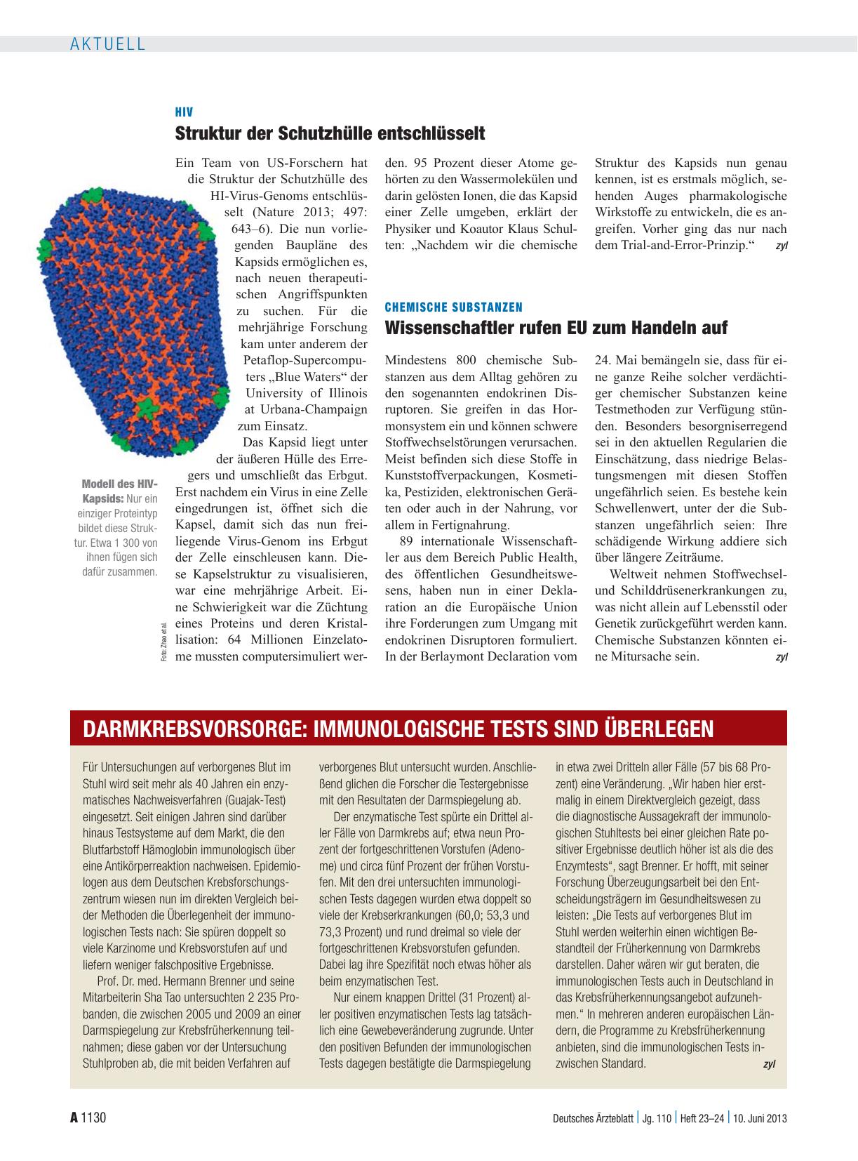 Vorschauseite 1: Darmkrebsvorsorge: Immunologische Tests sind überlegen