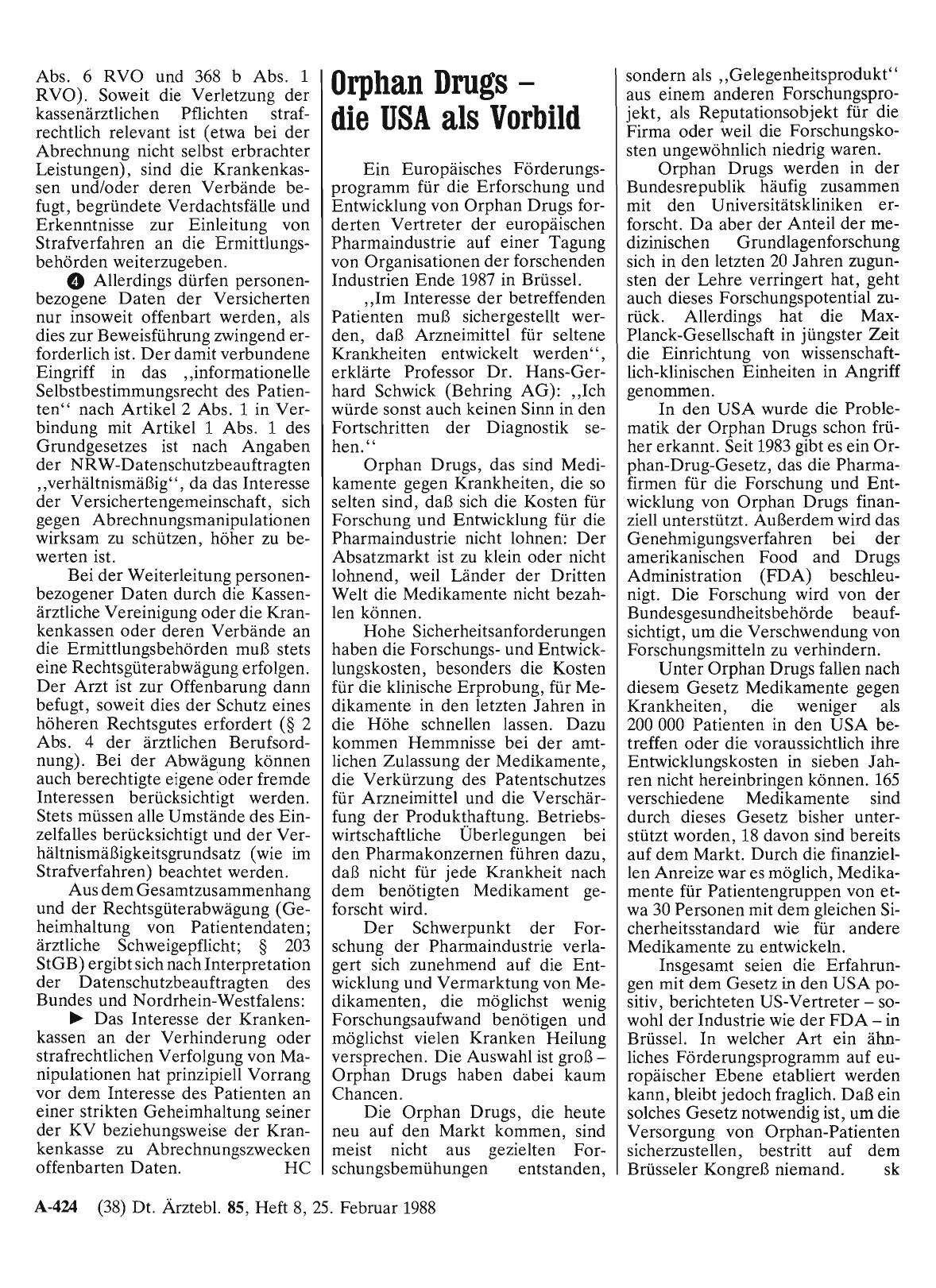 Vorschauseite 1: Orphan Drugs - die USA als Vorbild
