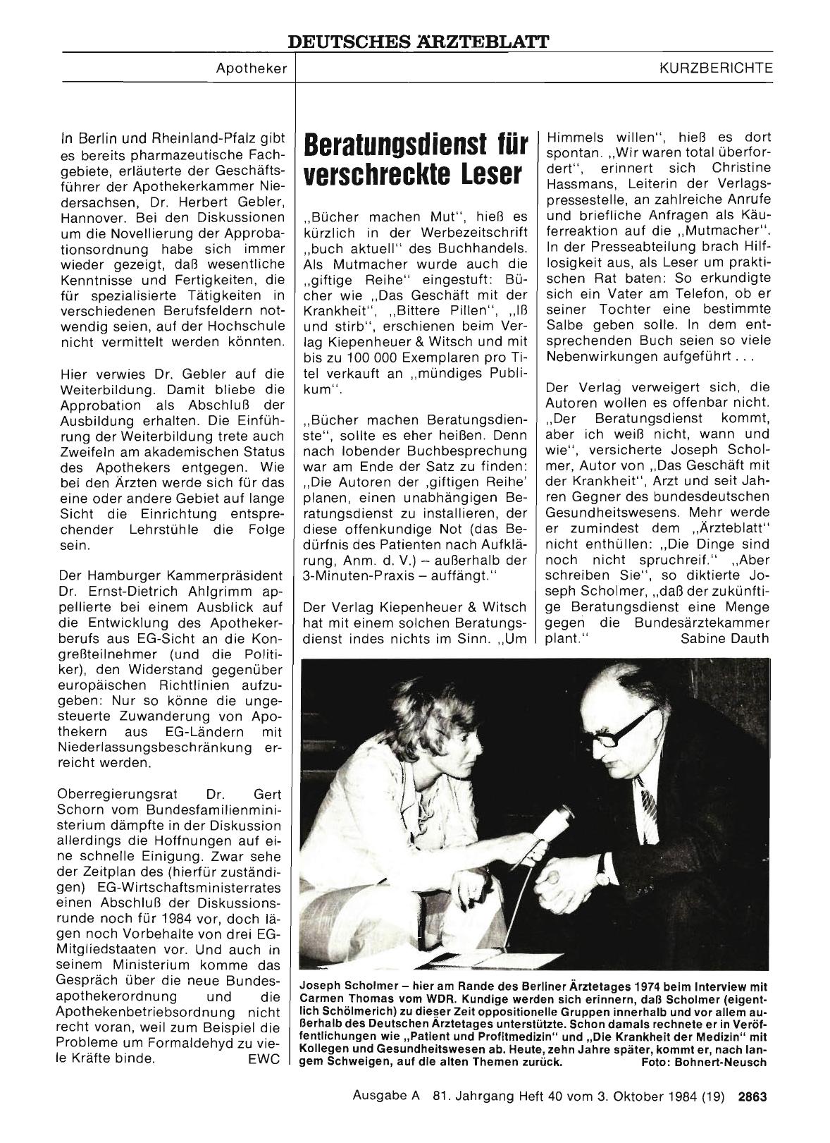 Vorschauseite 1: Beratungsdienst für verschreckte Leser