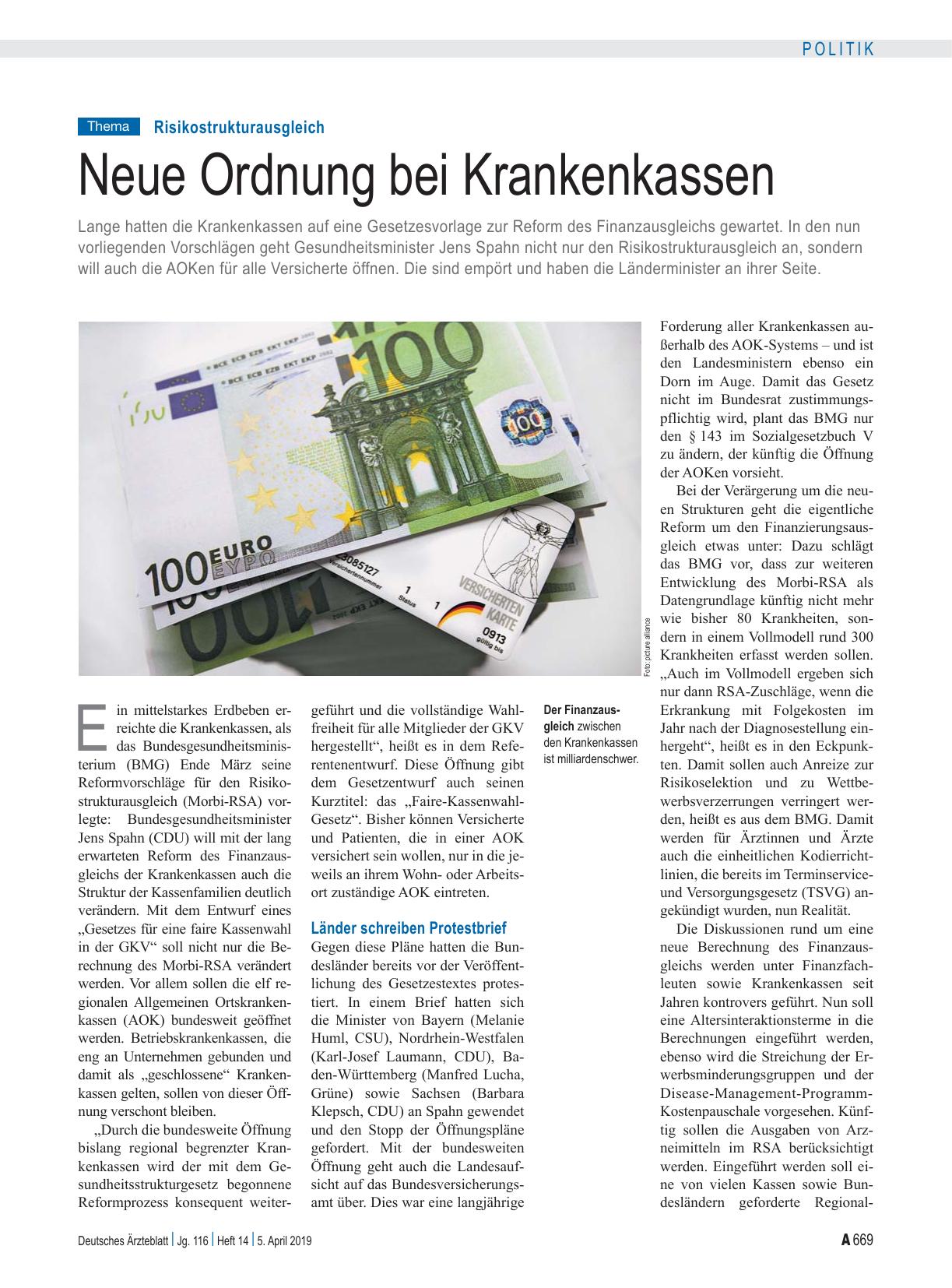 Vorschauseite 1: Risikostrukturausgleich: Neue Ordnung bei Krankenkassen