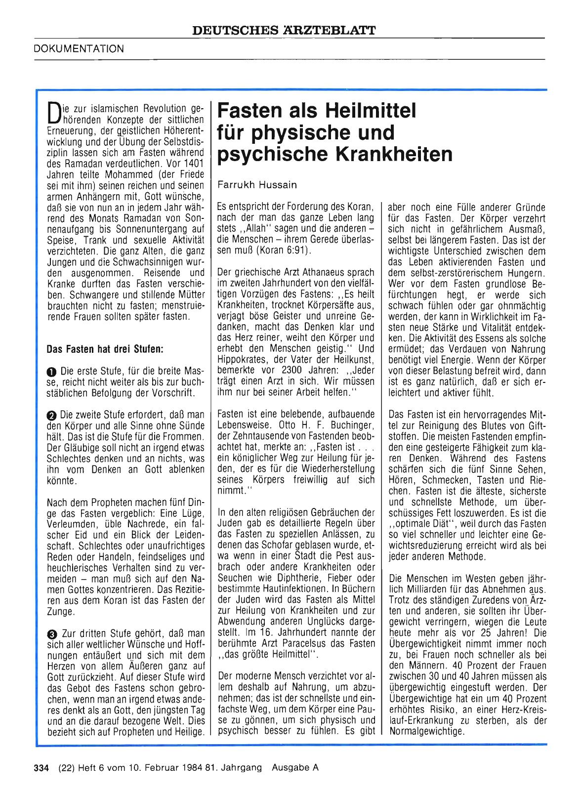 Vorschauseite 1: Fasten als Heilmittel für physische und psychische Krankheiten