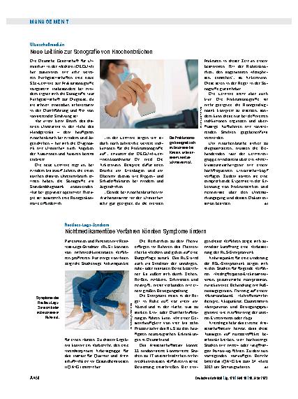 Vorschauseite 1: Restless-Legs-Syndrom: Nichtmedikamentöse Verfahren könnten Symptome lindern