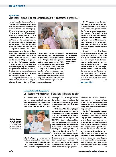 Vorschauseite 1: Arzneimittel und Medizinprodukte: Curriculare Fortbildungen für ärztliche Prüfer aktualisiert