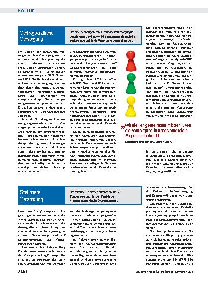 Vorschauseite 1: Dokumentation: Übersicht über die gesundheitspolitischen Passagen des Koalitionsvertrages