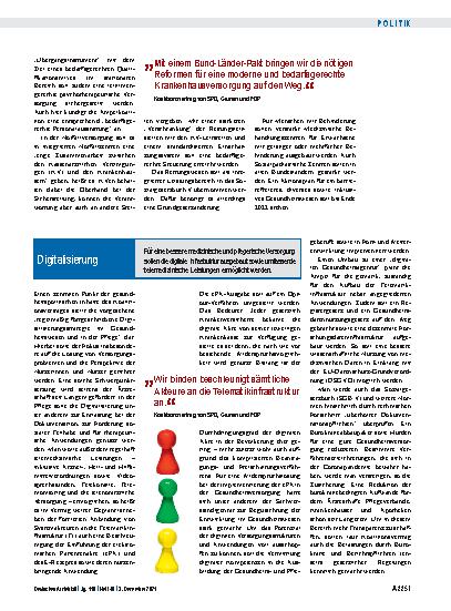 Vorschauseite 2: Dokumentation: Übersicht über die gesundheitspolitischen Passagen des Koalitionsvertrages