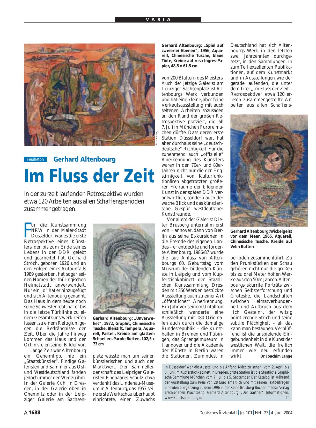 Vorschauseite 1: Gerhard Altenbourg: Im Fluss der Zeit