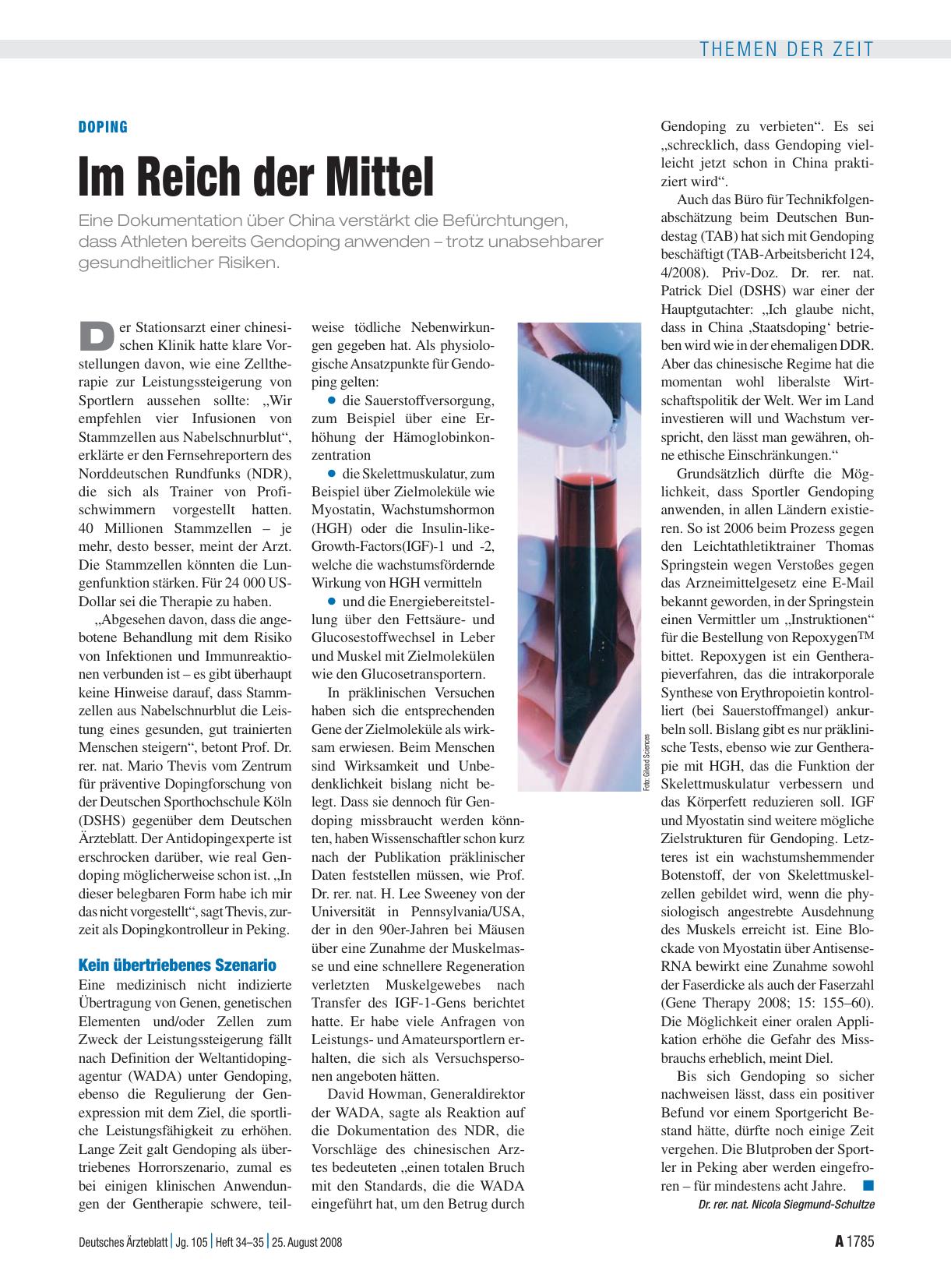 Vorschauseite 1: Doping: Im Reich der Mittel
