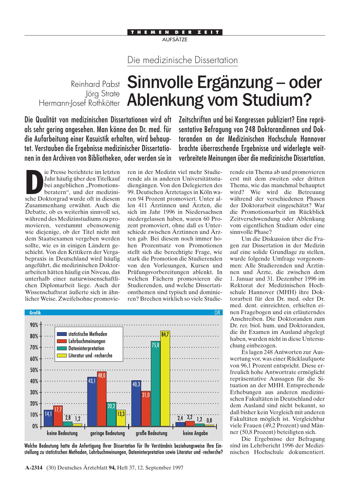 Vorschauseite 1: Die medizinische Dissertation: Sinnvolle Ergänzung - oder Ablenkung vom Studium?