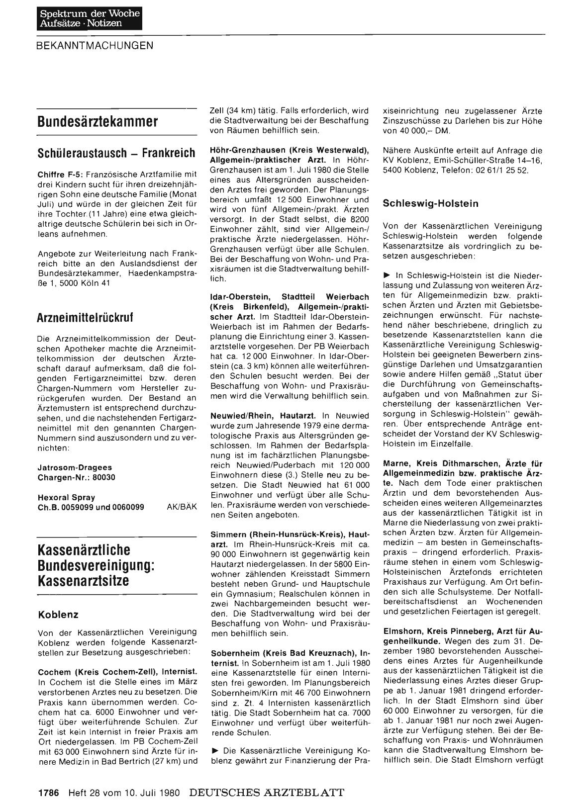Vorschauseite 1: Bundesärztekammer