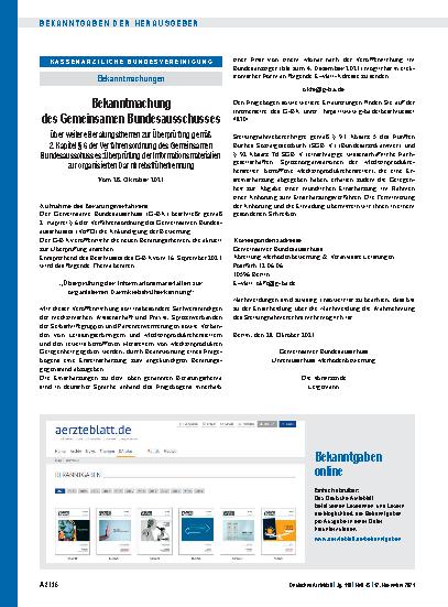 Vorschauseite 1: Bekanntgaben online