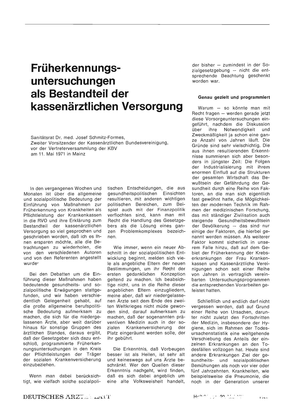 Vorschauseite 1: Früherkennungsuntersuchungen als Bestandteil der kassenärztlichen Versorgung