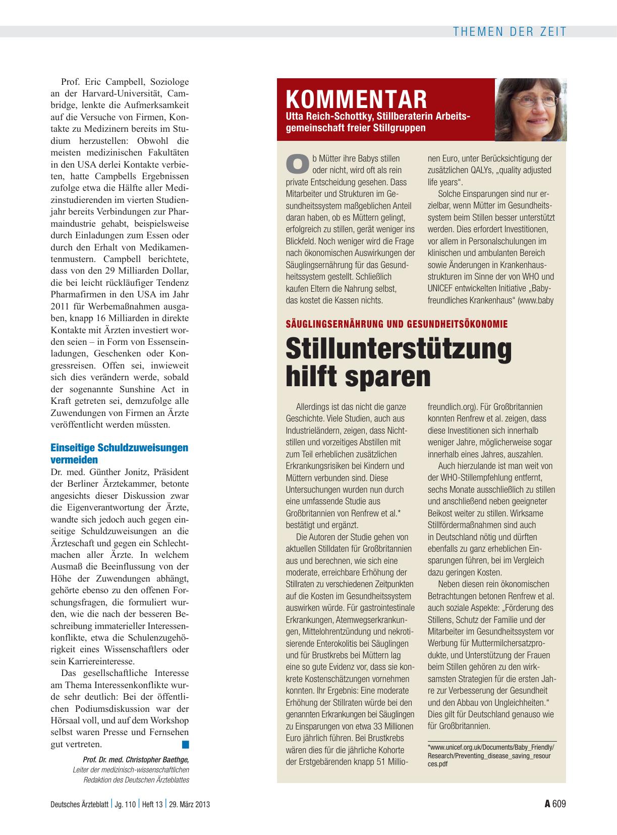 Vorschauseite 1: Säuglingsernährung und Gesundheitsökonomie: Stillunterstützung hilft sparen
