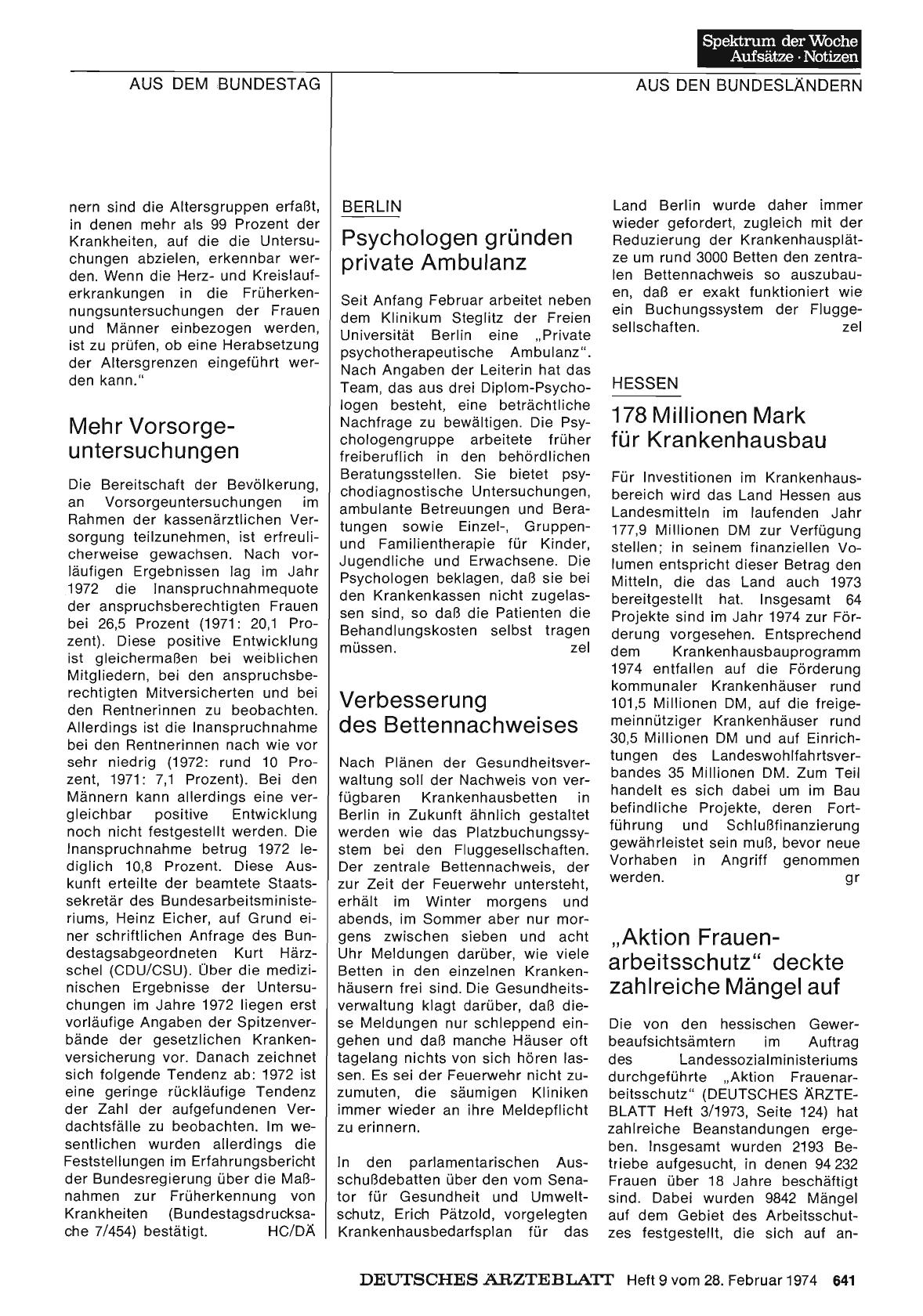 Vorschauseite 1: Berlin: Verbesserung des Bettennachweises