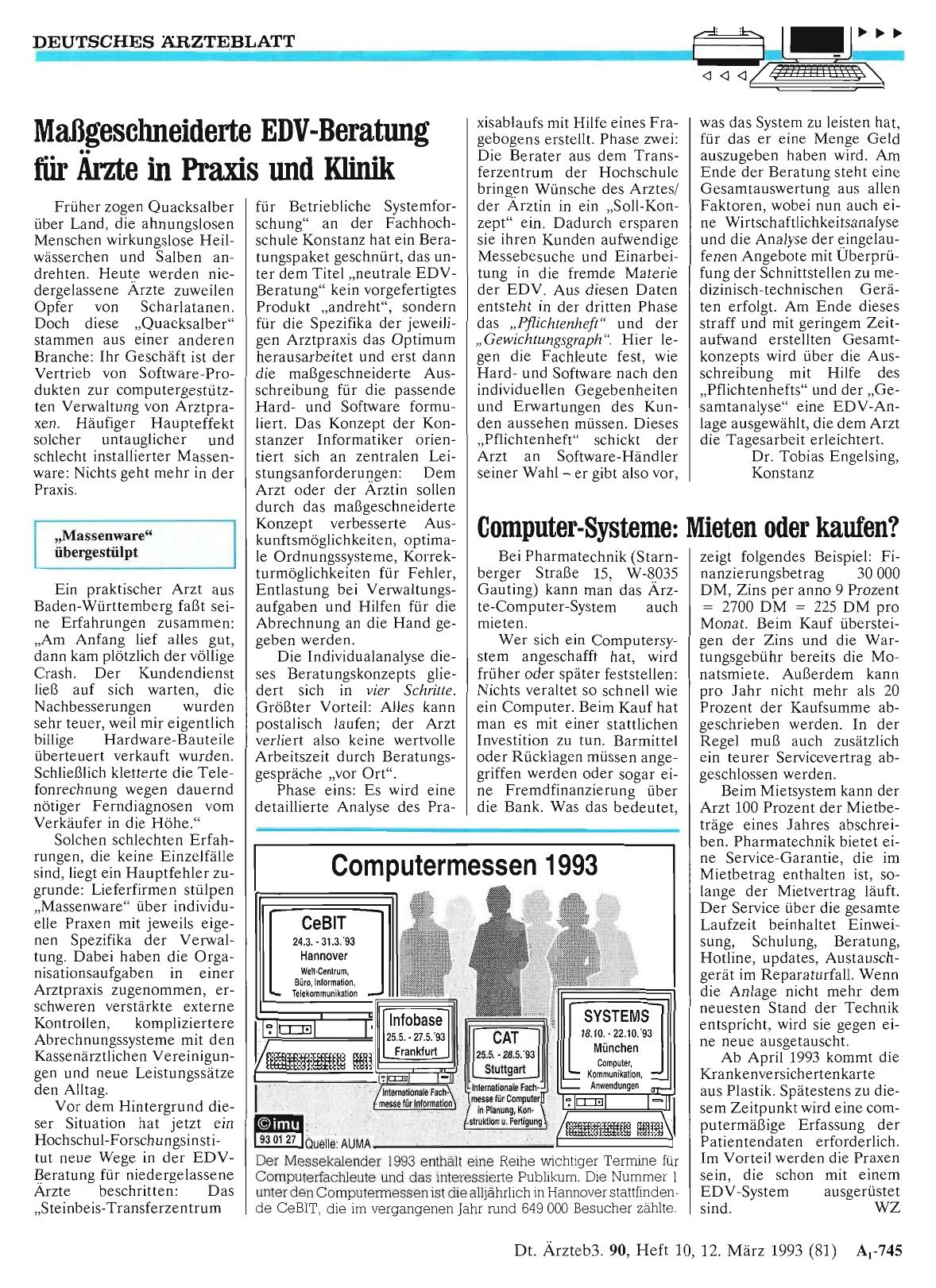 Vorschauseite 1: Computer-Systeme: Mieten oder kaufen?