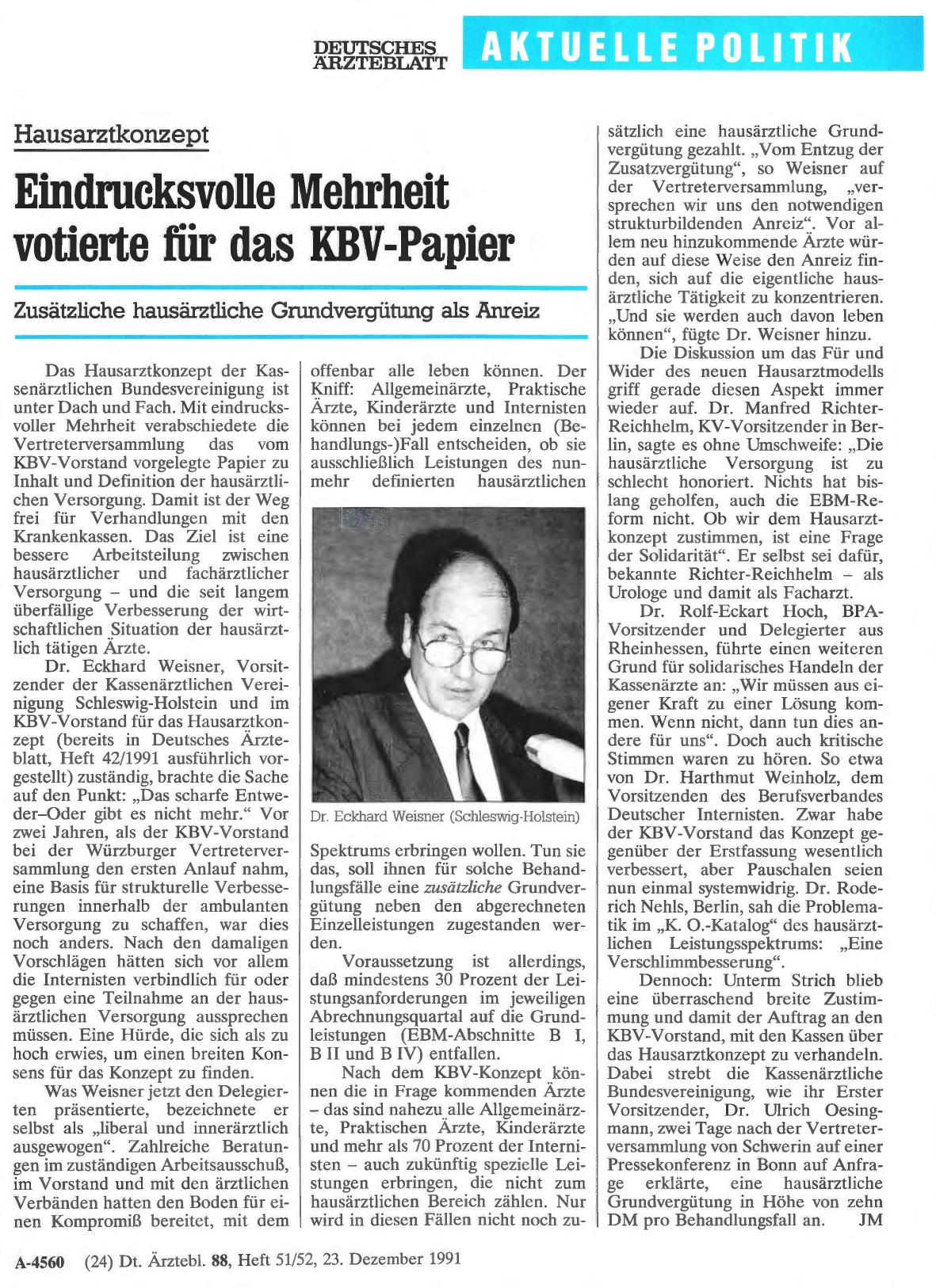 Vorschauseite 1: Hausarztkonzept: Eindrucksvolle Mehrheit votierte für das KBV-Papier