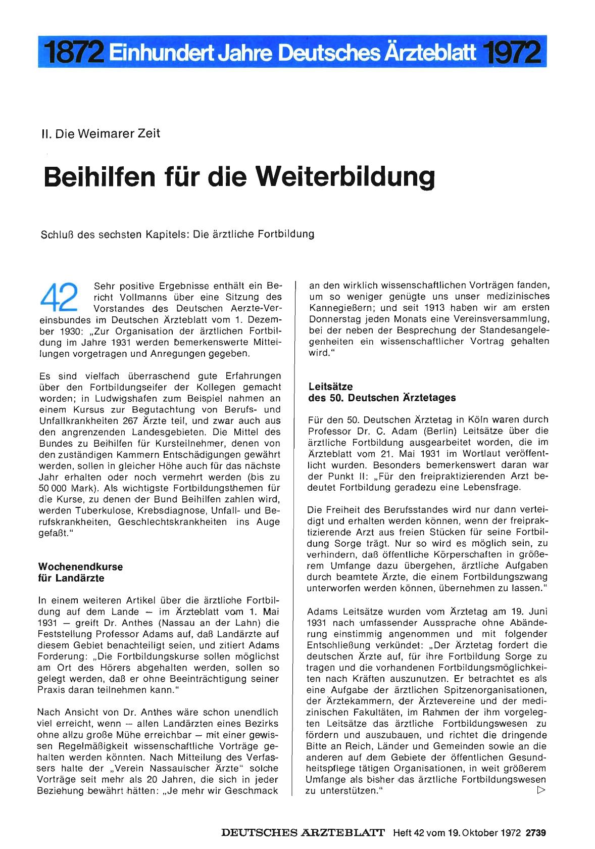 Vorschauseite 1: II. Die Weimarer Zeit: Beihilfen für die Weiterbildung