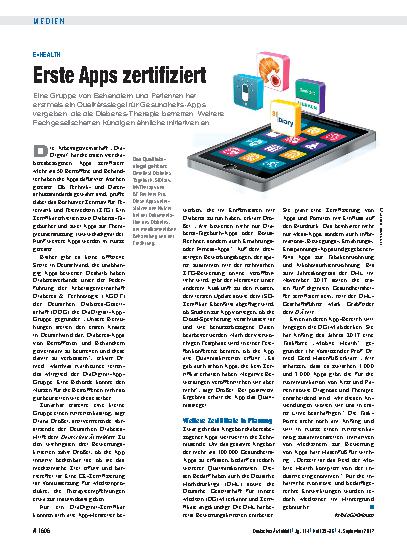 Vorschauseite 1: E-Health: Erste Apps zertifiziert