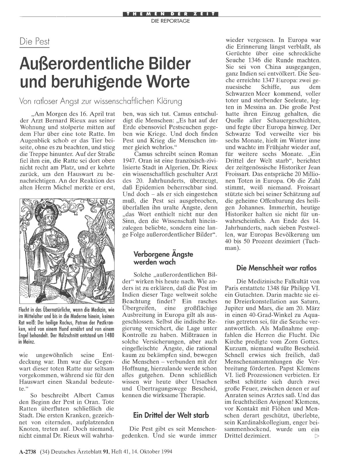 Vorschauseite 1: Die Pest: Außerordentliche Bilder und beruhigende Worte: Von ratloser Angst zur wissenschaftlichen Klärung